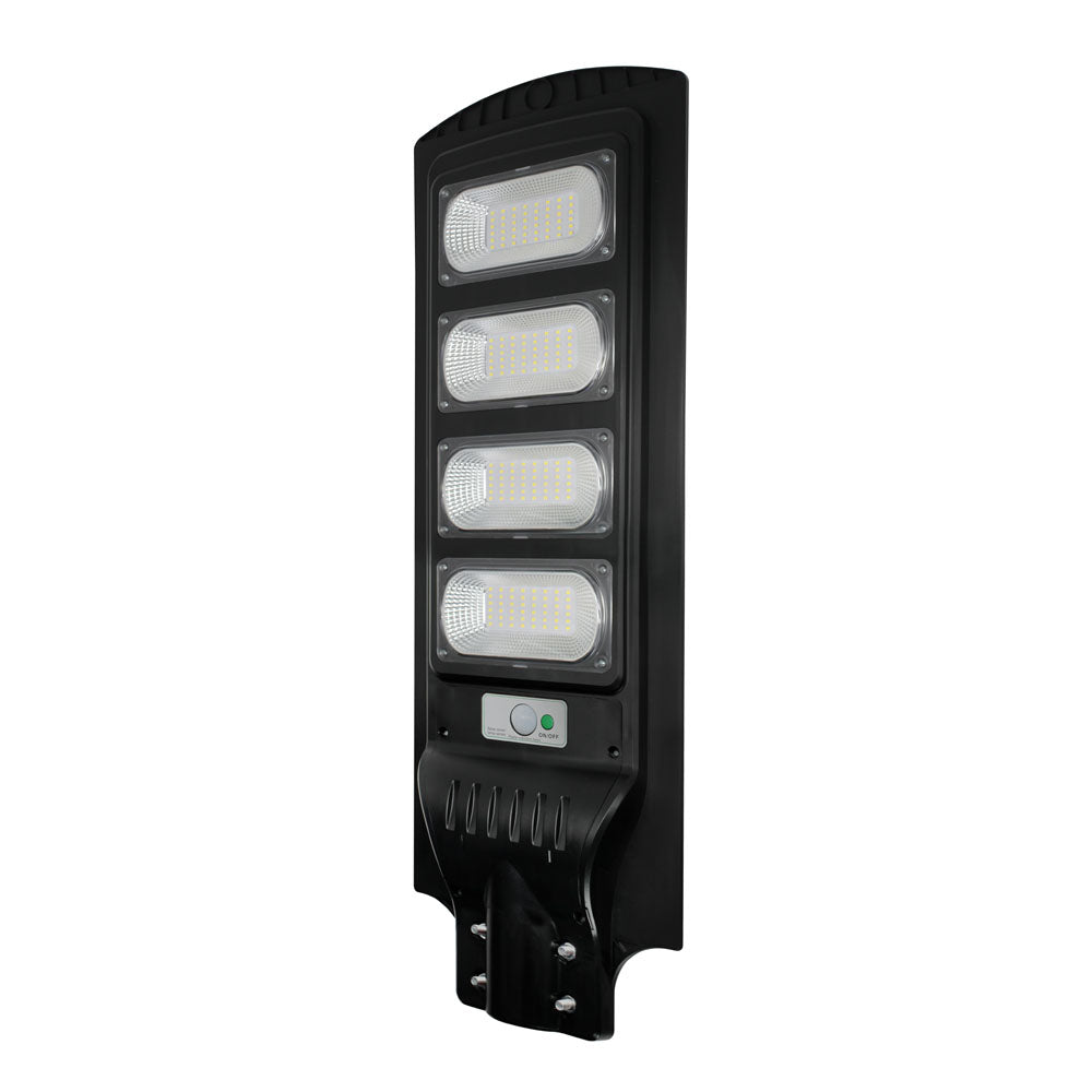 JORTAN LAMPĂ STRADALĂ SOLARĂ 4 MODULE CU LED 480W, SENZOR DE MIȘCARE ȘI TELECOMANDA