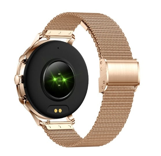 Smartwatch Femei Sunshine Gold 2 Curele Metal+Silicon 1.39 Inch+ CADOU Set 4 Lavete Bambus