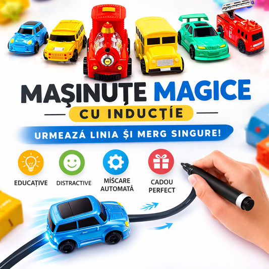 Mașinuță Magică cu Inducție 3+ Ani – Marker & Baterii Incluse,