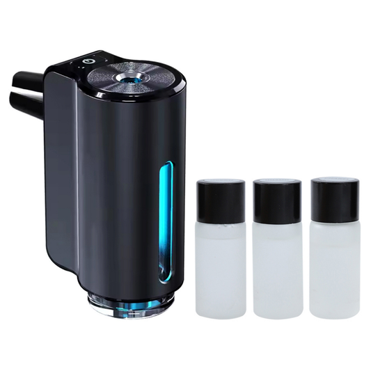 Pachet Difuzor Auto Premium Negru + 3 Parfumuri Cadou