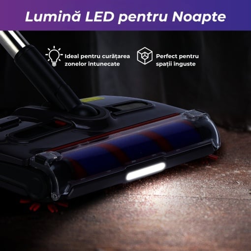 Aspirator Electric Fără Fir cu Perie Auto-Curățare – Ultra Ușor, Puternic, Silențios, Ideal pentru Păr de Animale, Podele și Covoare