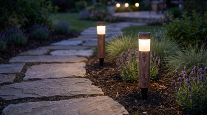 Set 2 Lămpi Solare LED pentru Grădină, Lumină Caldă 1600-2800K, IP44, 6.3 x 38.5 cm
