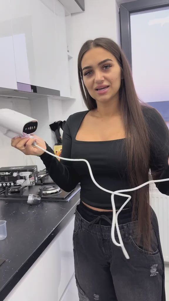 Fier de Călcat cu Abur Portabil VISURON 1500W, Încălzire Rapidă 30s, Pliabil, Compact – Ideal pentru Acasă și Călătorii