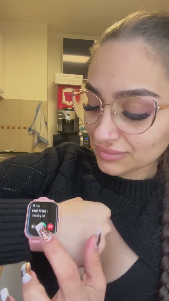 Smartwatch H-go Sport Roz/Negru Presiune arteriala, Bluetooth