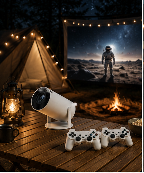 Videoproiector Portabil Inteligent cu 2 Controllere – Android 11, 4K, Wi-Fi 6, 130 inch