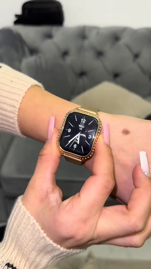 Smartwatch pentru Dama – Ecran FULL HD 1.75”, Monitorizare Sănătate, 130 Sporturi & Notificări