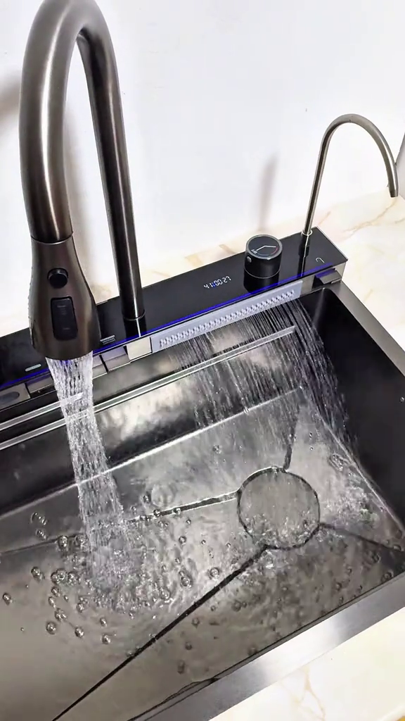 Chiuveta de Bucătărie Multifuncțională din Oțel Inoxidabil cu Afișaj Digital