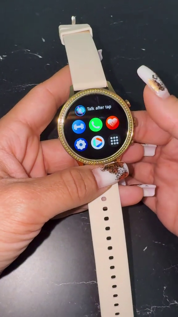 Ceas Smartwatch Dama, Curea Metalica și Silicon Sunshine Gold