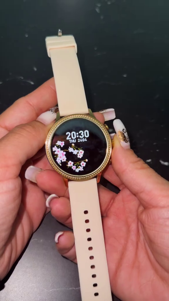 Ceas Smartwatch Dama, Curea Metalica și Silicon Sunshine Gold