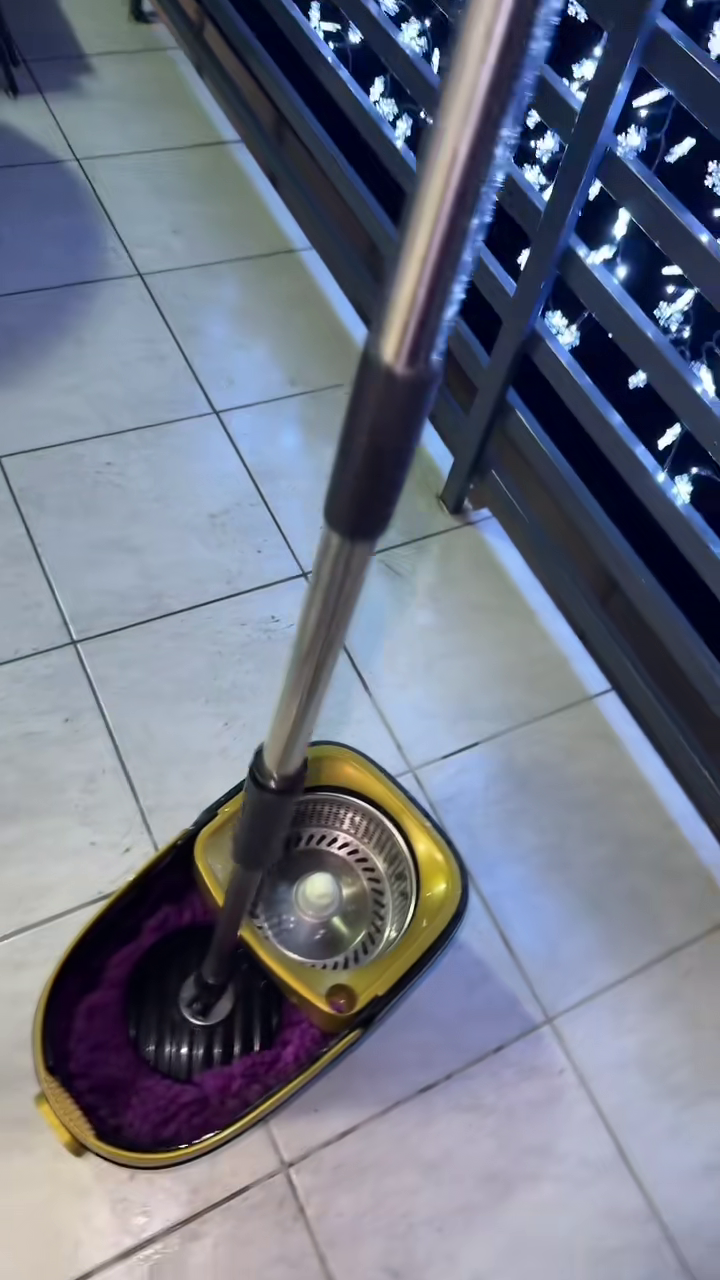 Mop Rotativ Zâna Casei® Luxor – Set Premium cu 4 Rezerve, Cuva din Inox